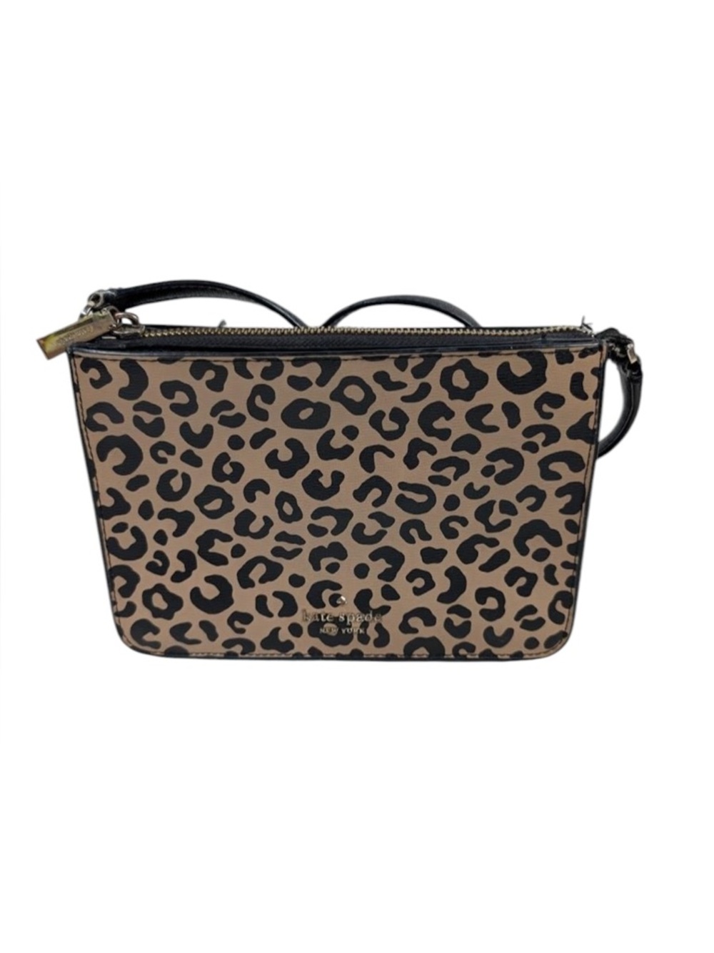 0043 Kate Spade Leopard Print Crossbody Bag in Brown and Black